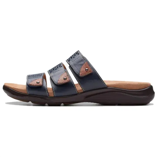 Clarks Slip Resistant Abrasion Resistant Slide Slippers Women's Marine Blue