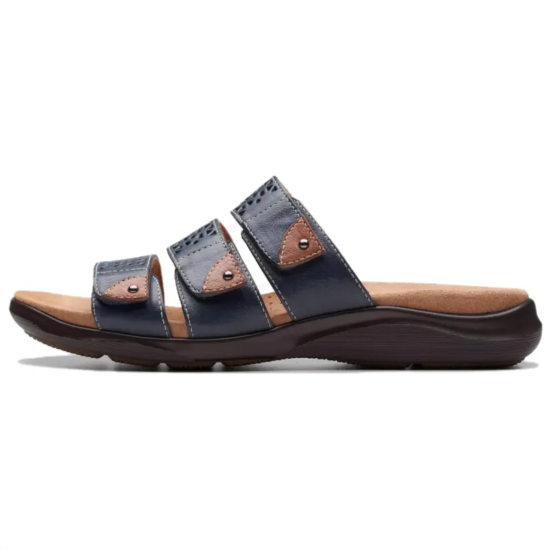 Clarks Slip Resistant Abrasion Resistant Slide Slippers Women's Marine Blue