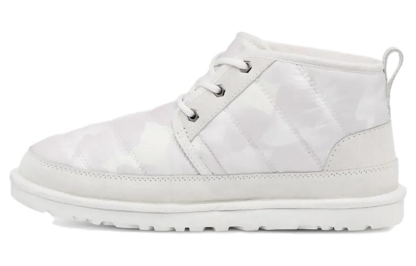 UGG Neumel LTA Peace Camo Cotton Fabric Thermal Waterproof Short Snow Boots Unisex White