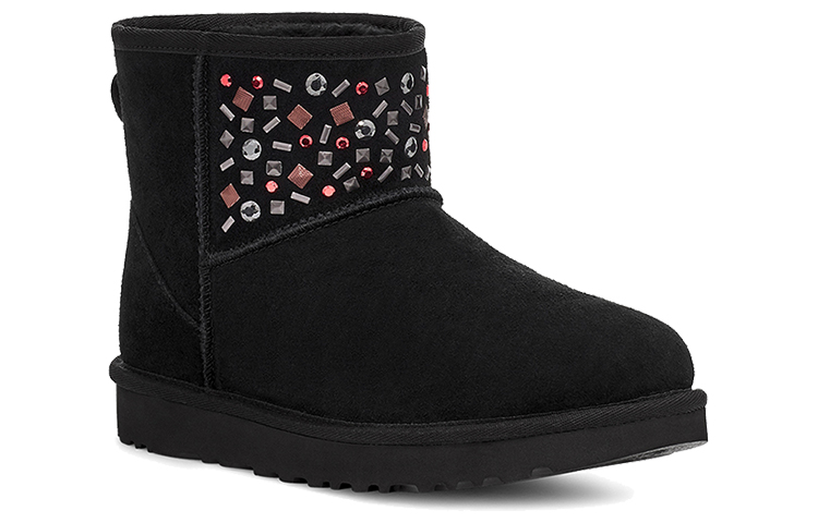 Женские сапоги UGG Classic Mini Stud II (черные) — Чёрный — фото 3