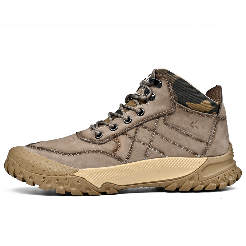 ZANSITE Top Grain Cow Leather Slip Resistant Slip Resistant Mid top Mountaineering Shoes Men’s