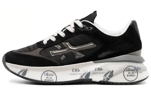 PREMIATA Textile, Leather Cushioning Low top Casual Shoes Women's Black