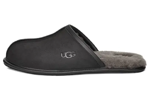 UGG Scuff Leather Slipper Black