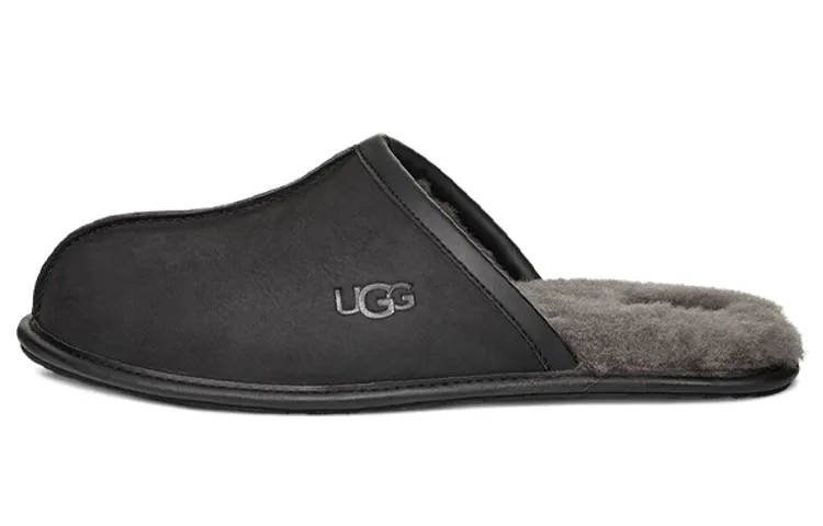 UGG Scuff Leather Slipper Black