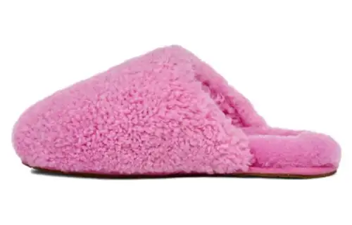 UGG Leather Comfortable Round Toe Closed Toe Slippers Women's Pink
