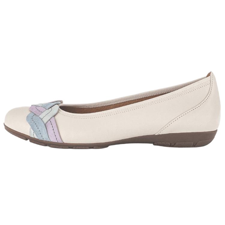 Gabor Cow Split Leather Casual Shoes Women's White