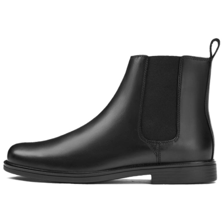 Clarks Cow Leather Short Chelsea Boots Men's Black