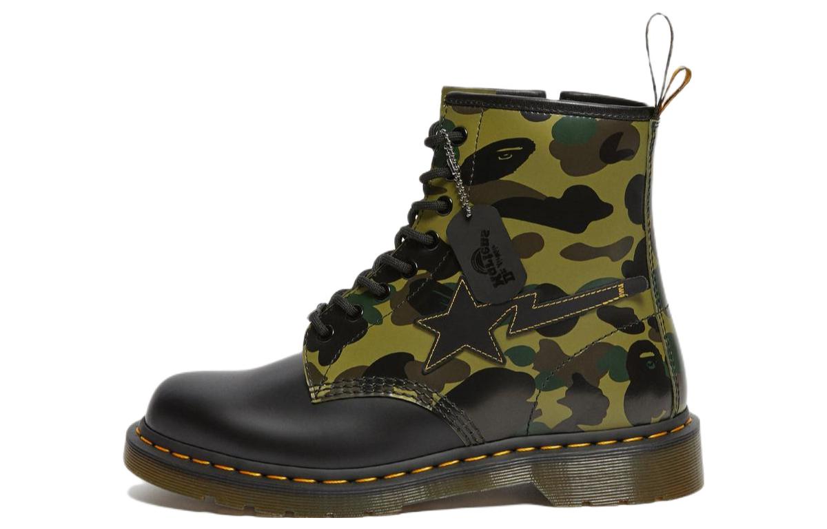 Bape x Dr.Martens Martin Leather Simple and Fashion Short Bottle Martin Boots Men and Women Camouflage