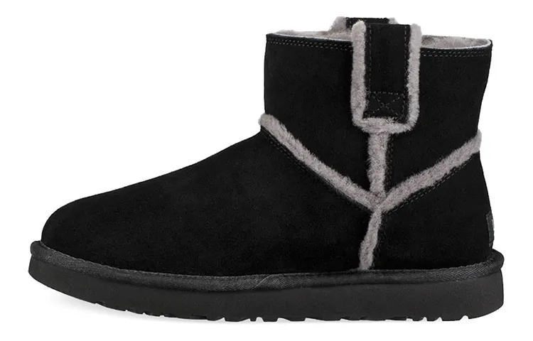 UGG Classic Mini Spill Seam Fleece Lined Black Women's