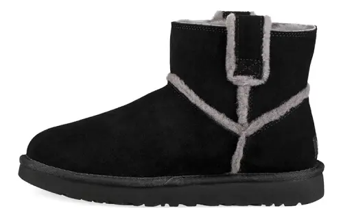 UGG Classic Mini Spill Seam Fleece Lined Black Women's