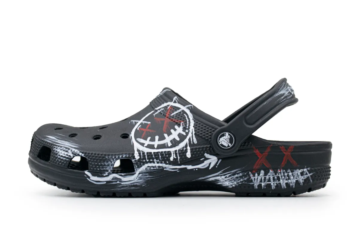 Crocs Classic Clog Demon Smile EVA Clogs Unisex Black