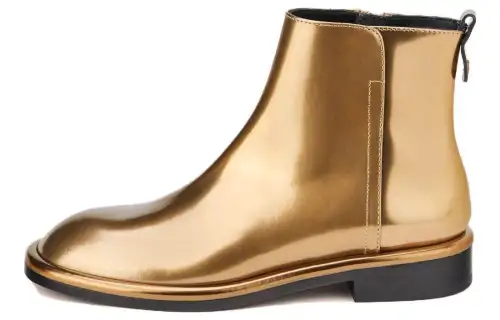 AGL Leather Ankle Boots 2.5cm Women's Gold