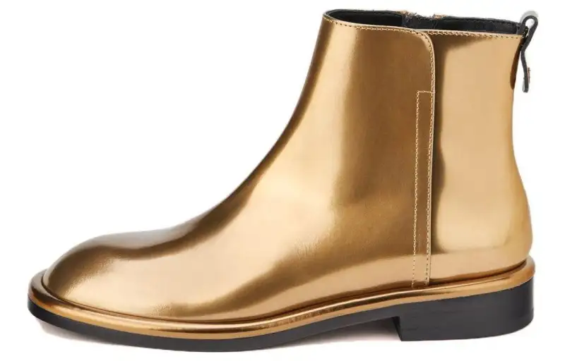 AGL Leather Ankle Boots 2.5cm Women's Gold