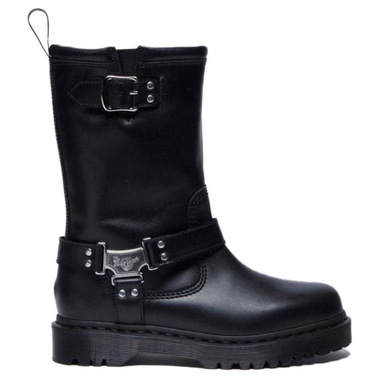 Dr.Martens Anistone Hi Round-Toe Buckled Boots