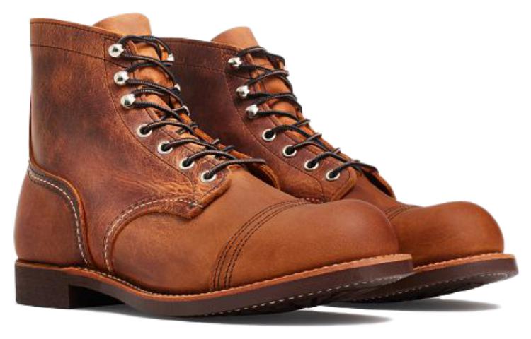 Red Wing SHOES Short Mid Calf Combat Boots Men's Brown