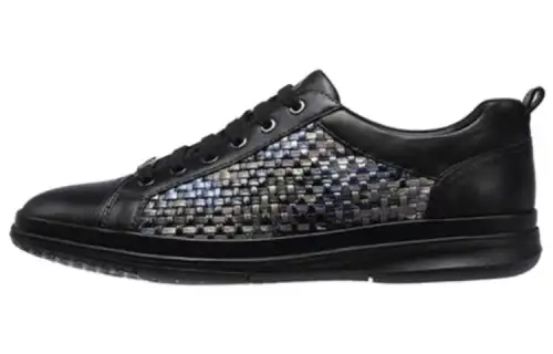 Chrisdien Deny Top Grain Cow Leather Low top Skateboard Shoes Men's Black