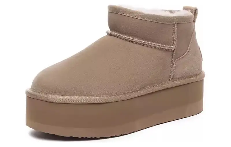EVERAU Short Snow Boots Women's Light Brown