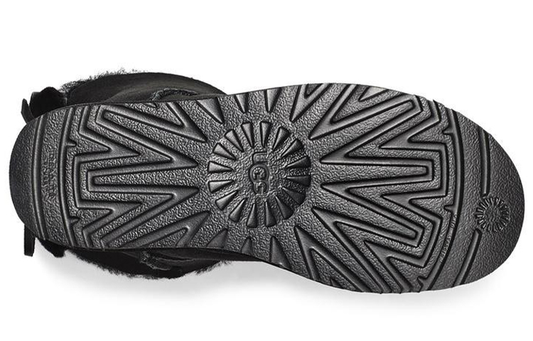 Женские ботинки UGG Classic Dudble Bow Mini (черные) — фото 6
