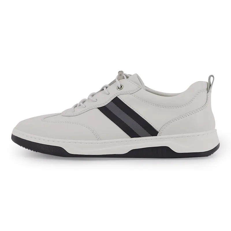 TRANOI Cow Leather Low top Skateboard Shoes Men's White