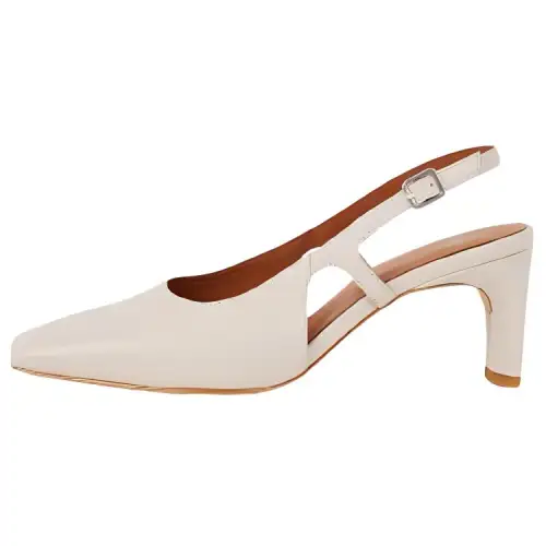 VAGABOND SHOEMAKERS Leather Fashion Trend Chunky Heel High Heels 6.5cm Women's Ecru