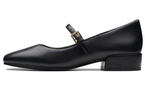 Clarks Sheepskin Chunky Heel Mary Jane Shoes Women's