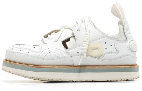 OETZI Cow Leather Low top Skateboard Shoes Women's White