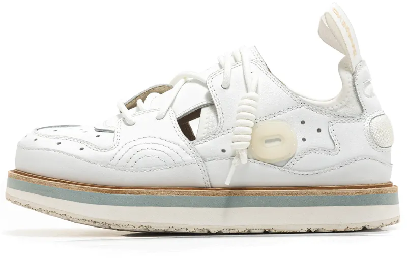 OETZI Cow Leather Low top Skateboard Shoes Women's White