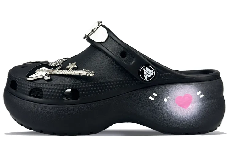 Crocs Classic Platform Clog Clogs Women's Black Pink