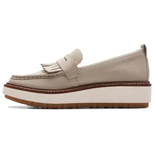 Clarks Orianna Loafer Suede Loafers 5CM Women's Stone Color