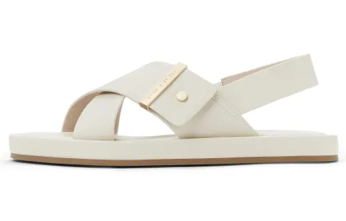 CHARLES&KEITH Small Ck Pu One Strap Sandals 2cm Women's Chalk White/Black