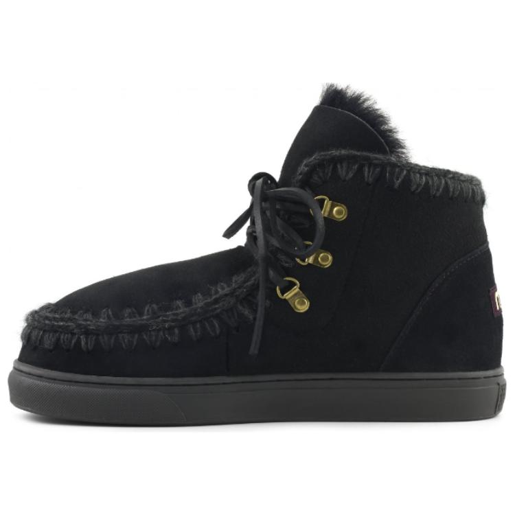 MOU Eskimo Sheepskin Short Snow Boots Men's Black
