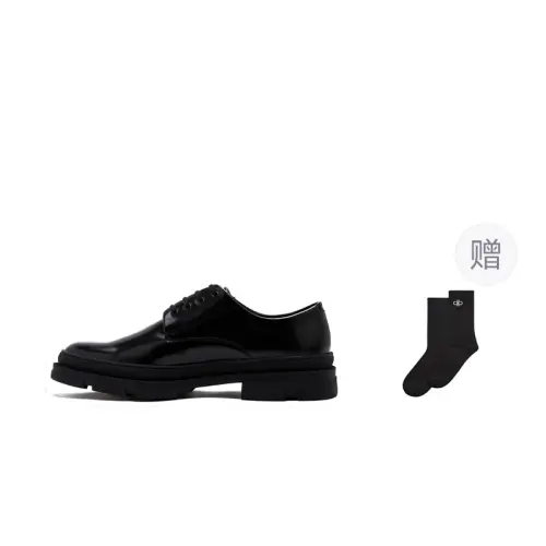 PEDRO First-layer cowhide, round toe lace-up, fashionable and versatile, comfortable and wear-resistant, formal leather shoes, men's black