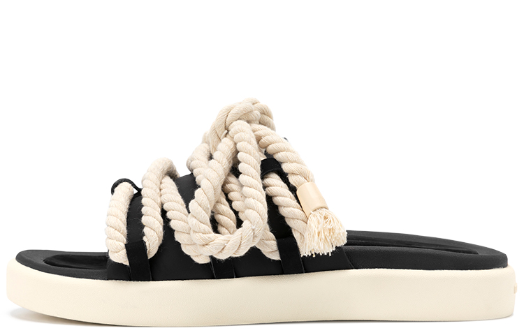 FOOT INDUSTRY Slide Slippers Unisex Black Beige White