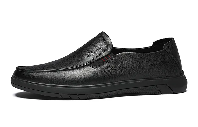 Mulinsen first-layer cowhide, fashionable genuine leather, simple, classic and versatile, comfortable and wear-resistant for commuting, business slip-ons, men's casual leather shoes, men's style