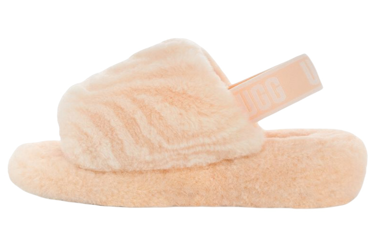 UGG FLUFF YEAH Shearling Slippers Women's Nude