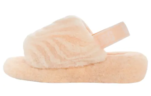 UGG FLUFF YEAH Shearling Slippers Women's Nude