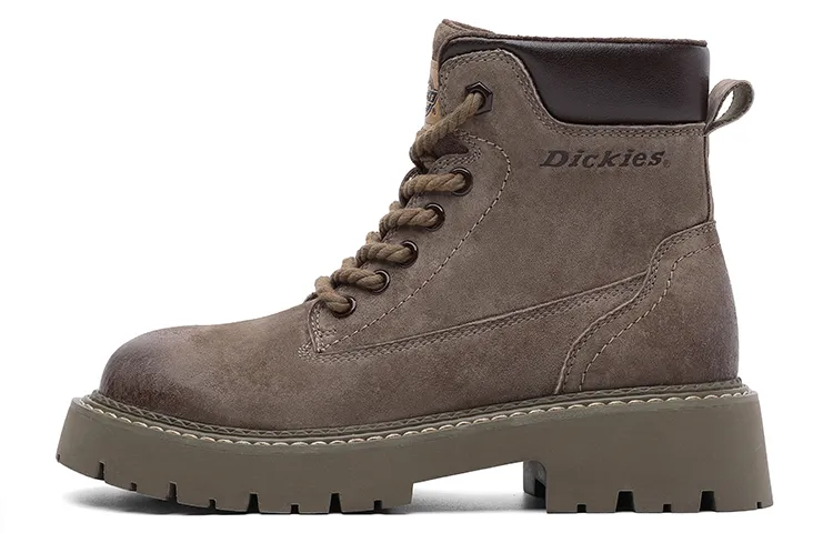 Dickies Split Pig Leather Short Combat Boots Women's Camel