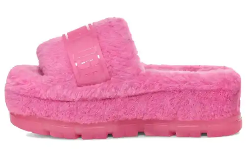 UGG Fleece Shearling Fleece Platform Slippers Abrasion Resistant Women's Slide Slippers Women's Pink