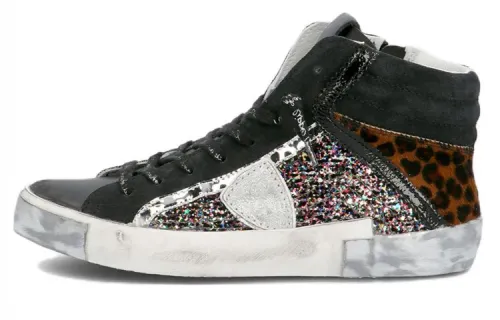 PHILIPPE MODEL Paris Patchwork-detail Hi-top Sneakers