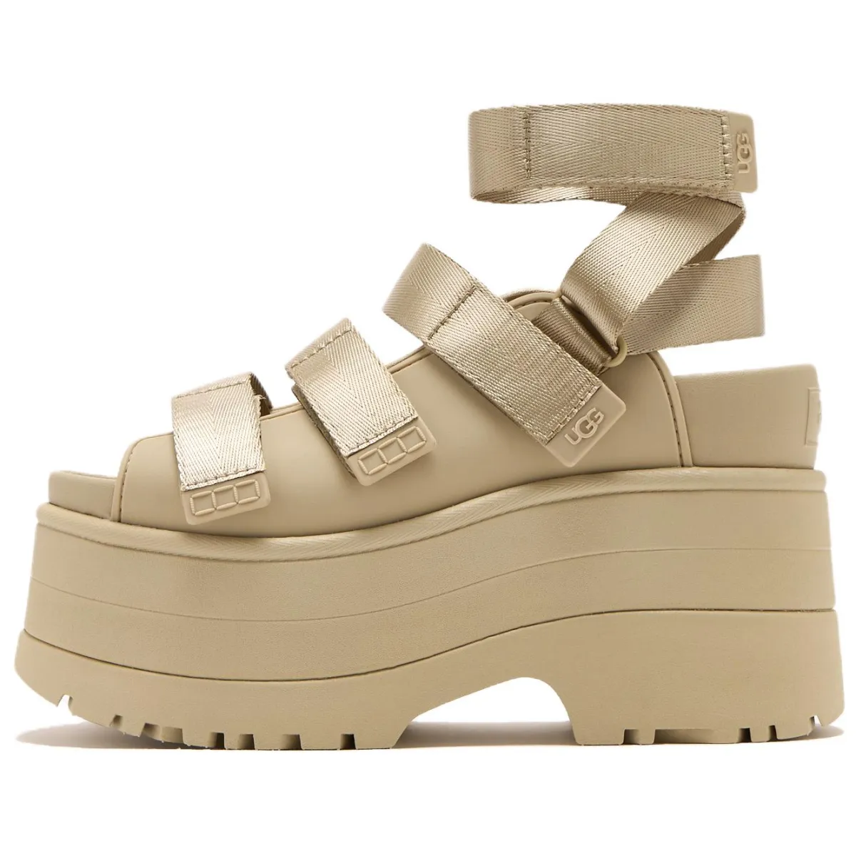 UGG Goldenrise Leather Roman Sandals 7.5cm Women's Taupe