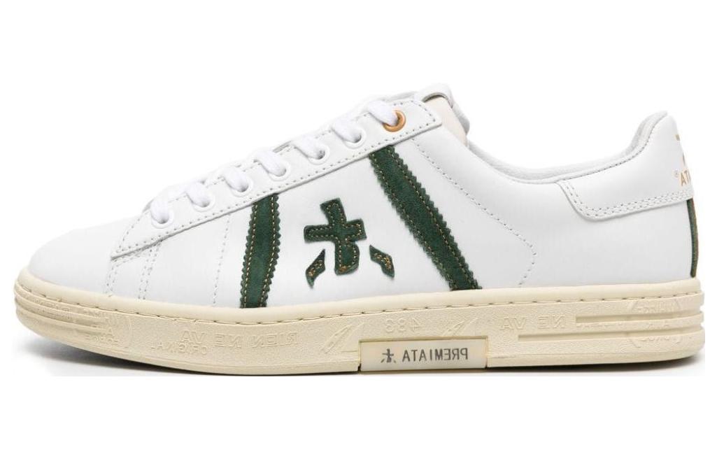PREMIATA Calfskin Low top Skateboard Shoes Men's White Green