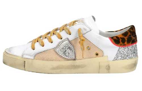 PHILIPPE MODEL Skateboard Shoes Women's Low Top White Pink Silver