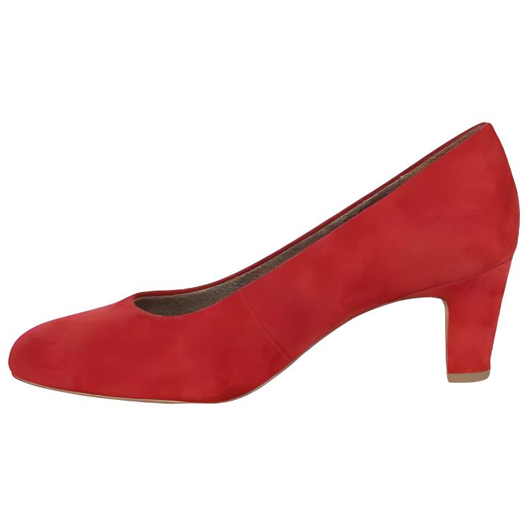 Bugatti Leather Chunky Heel High Heels Women's Red
