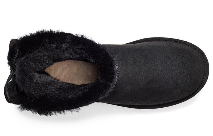 Женские ботинки UGG Classic Dudble Bow Mini (черные) — фото 5