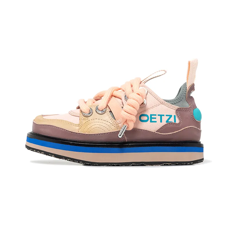 OETZI Fabric Stylish Skateboarding Shoes Women's Light Pink & Dark Purple