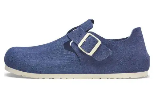 Birkenstock Split Suede Low top Casual Shoes Unisex Indigo Narrow