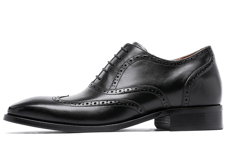 Desai first-layer cowhide invisible inner height increase small person business commuting daily office formal leather shoes men's black