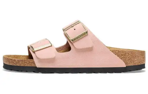 Birkenstock Suede Slide Slippers Women's Light Rose Regular