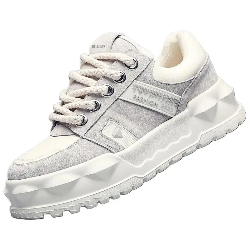 JANE HARLOW Textile, Leather Low top Casual Shoes Men's White