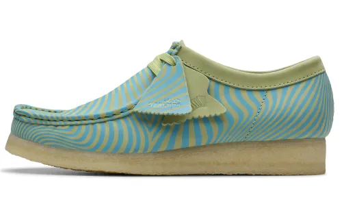 Clarks Casual Leather Shoes Men's Low Top Blue/Green
